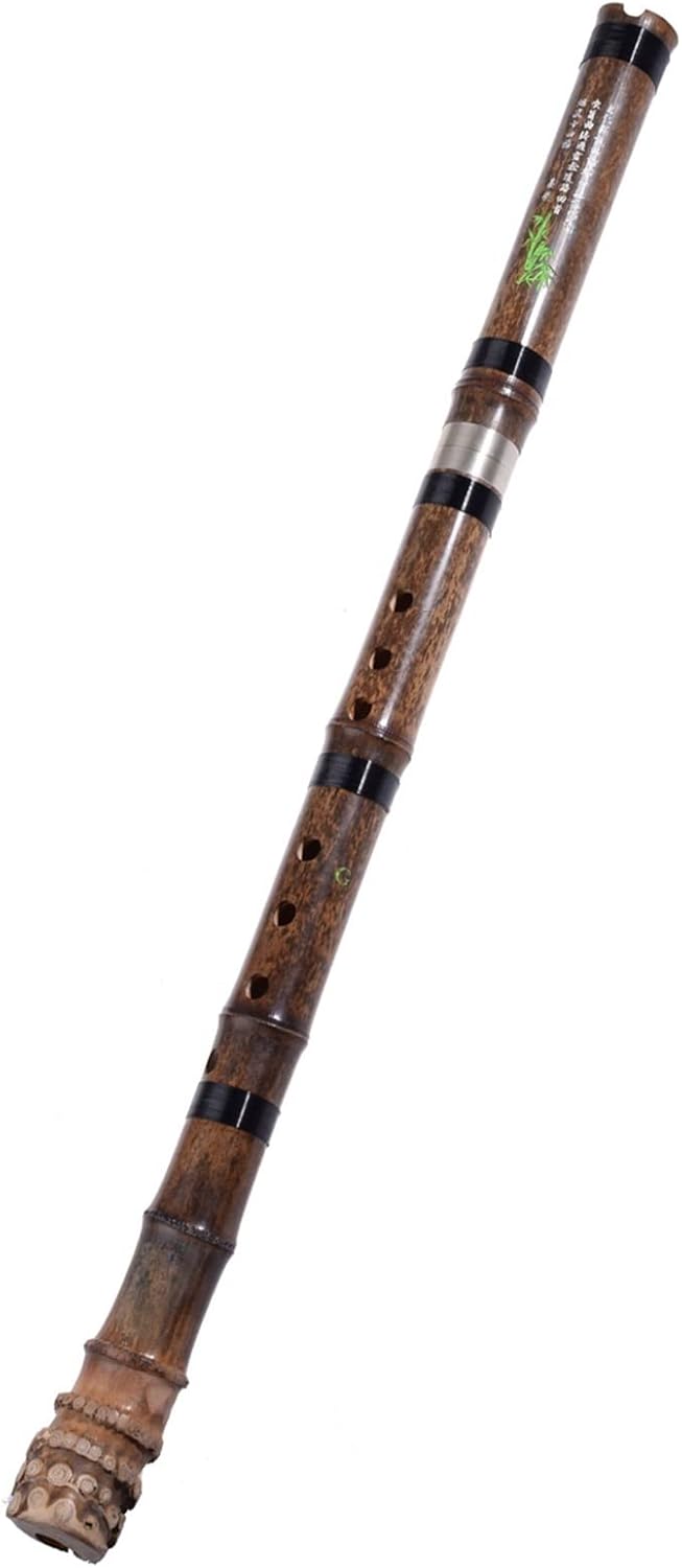 TSTS Chinese Bamboo Flute Chinese Bamboo Flute Student Ethnic Woodwind Musical Instrument 2-Section Vertical Flute with Root End