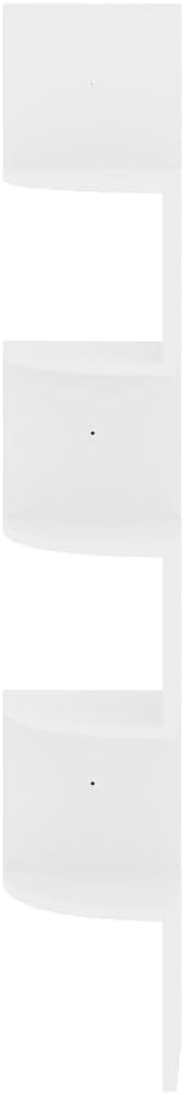 Wall Mount Floating Corner Shelf, 5-Tier Radial Wall Shelves, Easy to Install Tiered Wall Storage Organizer for Bedrooms, Bathrooms, Kitchen, Offices and Living Rooms - High Gloss White