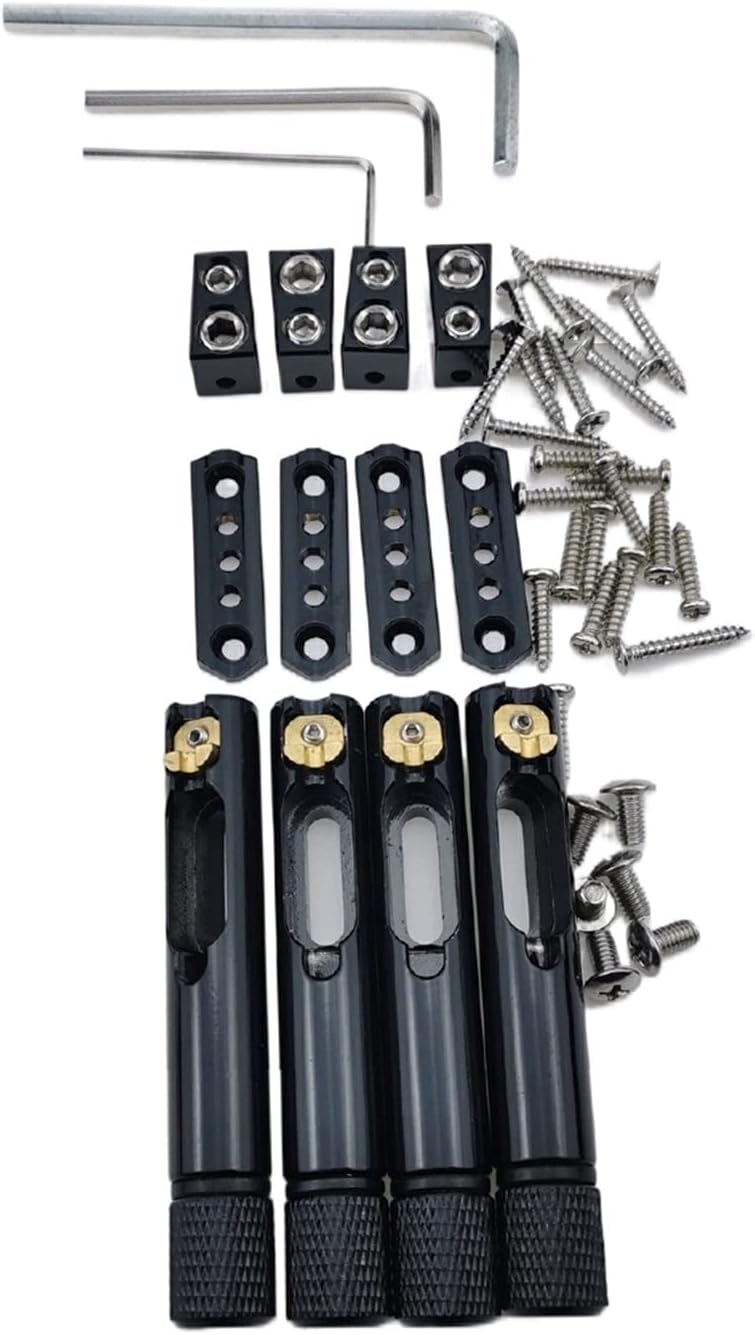 Electric Guitar Bridge Saddle Headless Bass Bridge Brass Material Headless Independent Bridge Suitable for Bass Guitar Guitar Tailpiece (Color : 4 Strings)