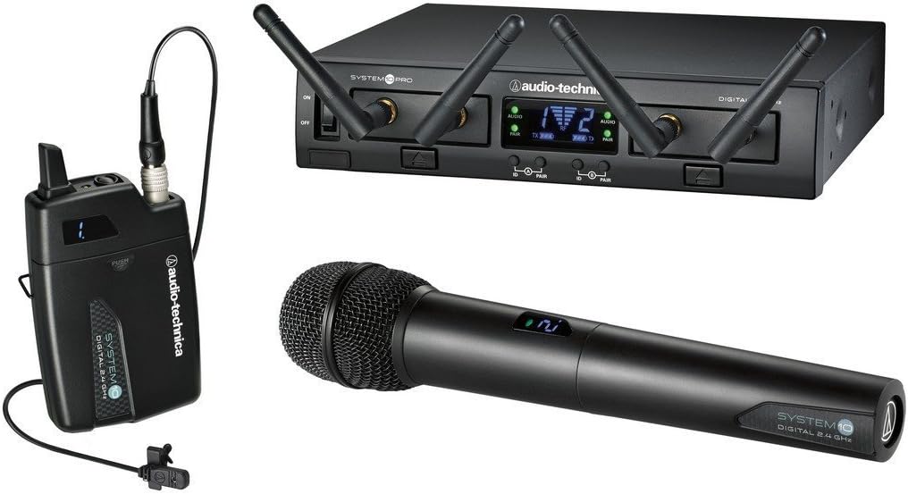 Audio-Technica System 10 Pro Digital Wireless Digital Dual Lavalier Mic System (ATW-1311/L), Black