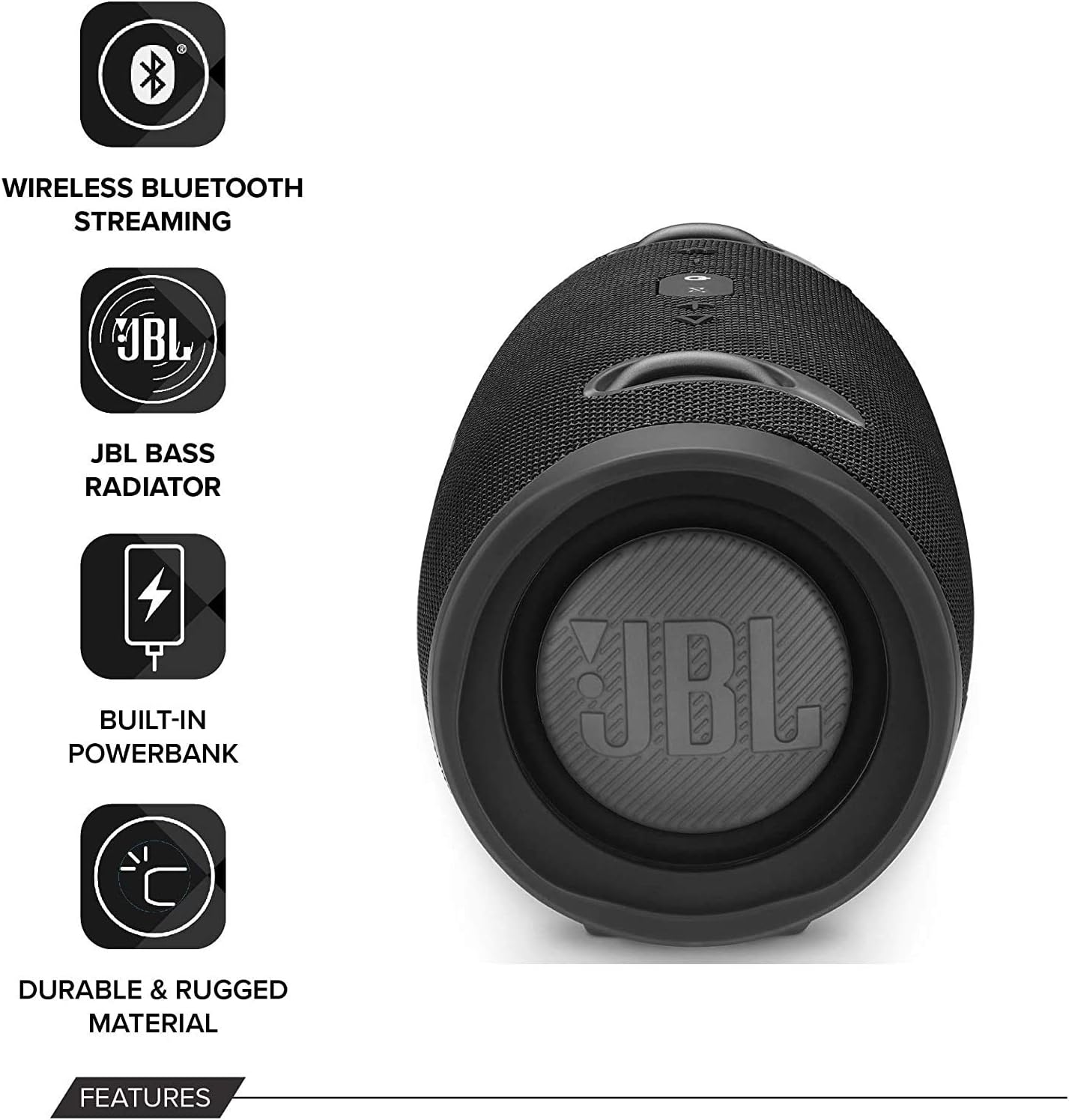 JBL Xtreme 2 Portable Waterproof Wireless Bluetooth Speaker - Black (Renewed)