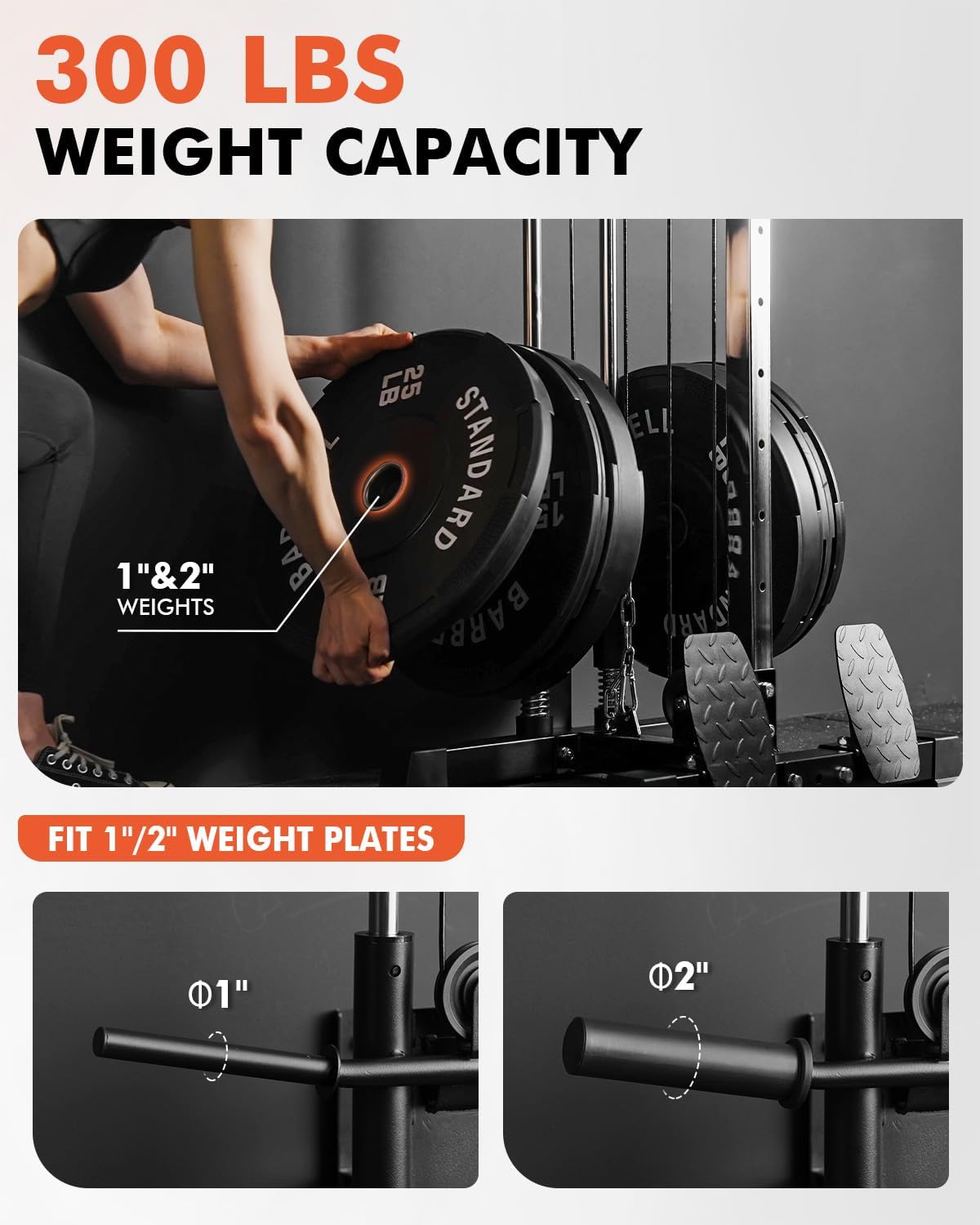 Mikolo Wall Mount Cable Station, Cable Crossover Machine with Dual Pulley System and 18 Adjustable Positions for Home Gym Fitness Equipment