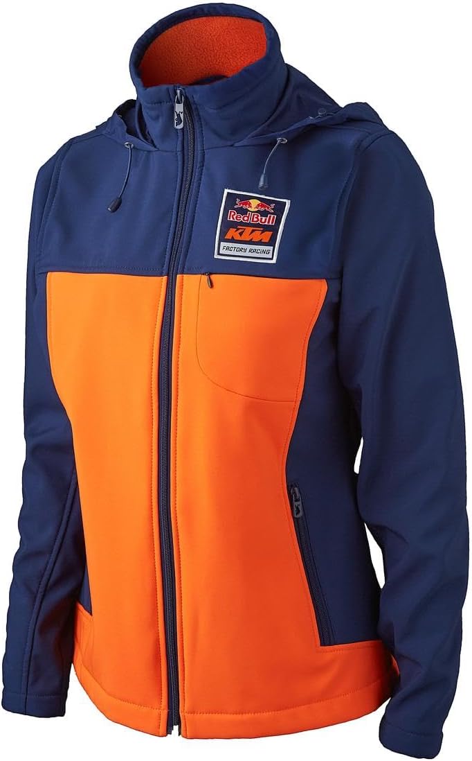 KTM RED BULL FACTORY RACING WOMEN'S SOFTSHELL JACKET X-LARGE URB1681105, Orange/Blue