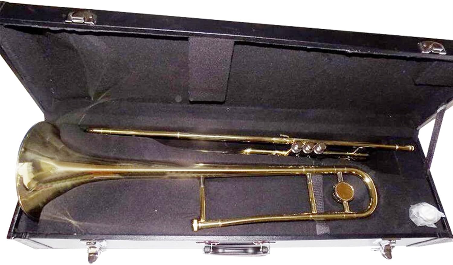 Standard Trombone Bb Piston Trombone Lacquer with Case Mouthpiece Yellow Brass Trombone Musical Instruments Valve Trombone