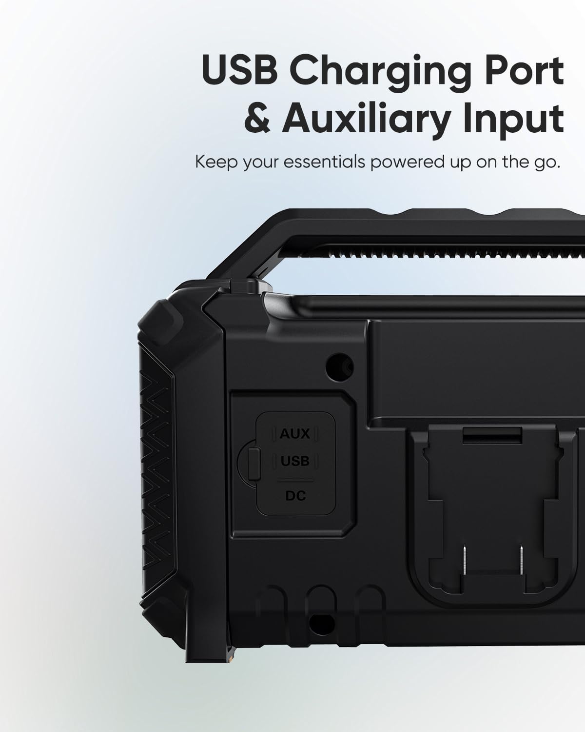 Inwa Portable Bluetooth Speakers Compatible with DeWalt 20V/FLEXVOLT & Milwaukee M18 Battery, 60W Outdoor Jobsite Wireless Speakers, Loud Boombox with RGB Lights & Aux for Work/Workshop/Garage(Black)