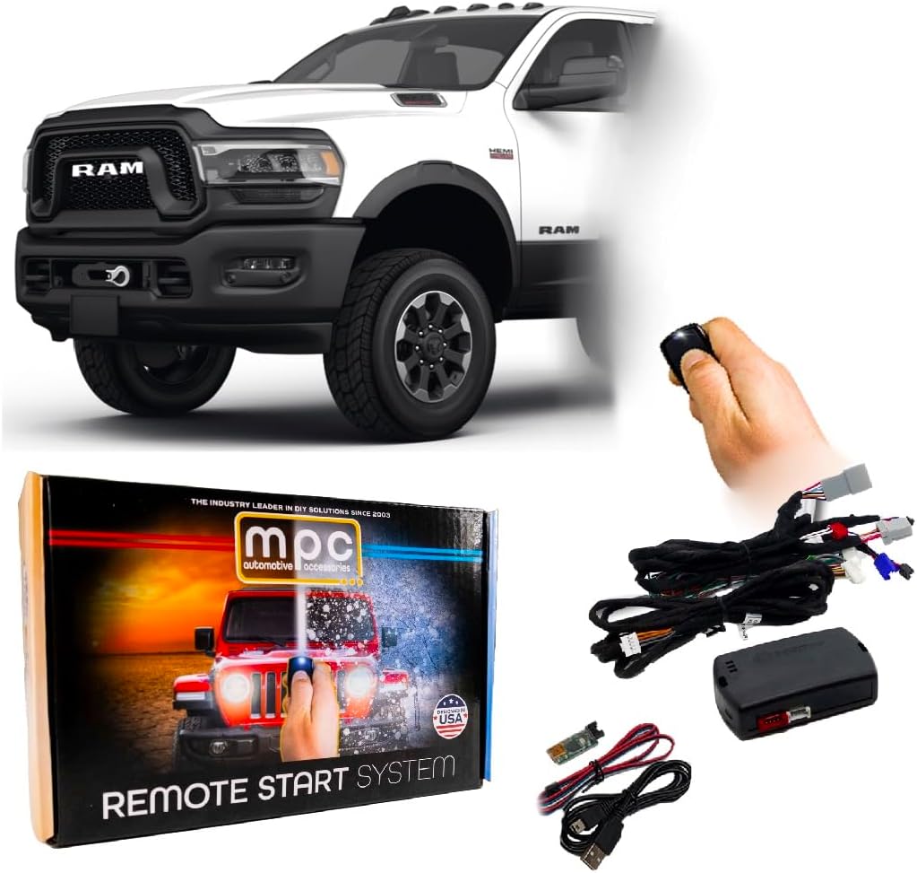 MPC Remote Start Kit Compatible with RAM 2500/3500/4500 2019-2024 || Plug N Play || Press OEM Key Fob 3X Lock to Start || Push to Start || Gas/Deisel || USA Tech Support