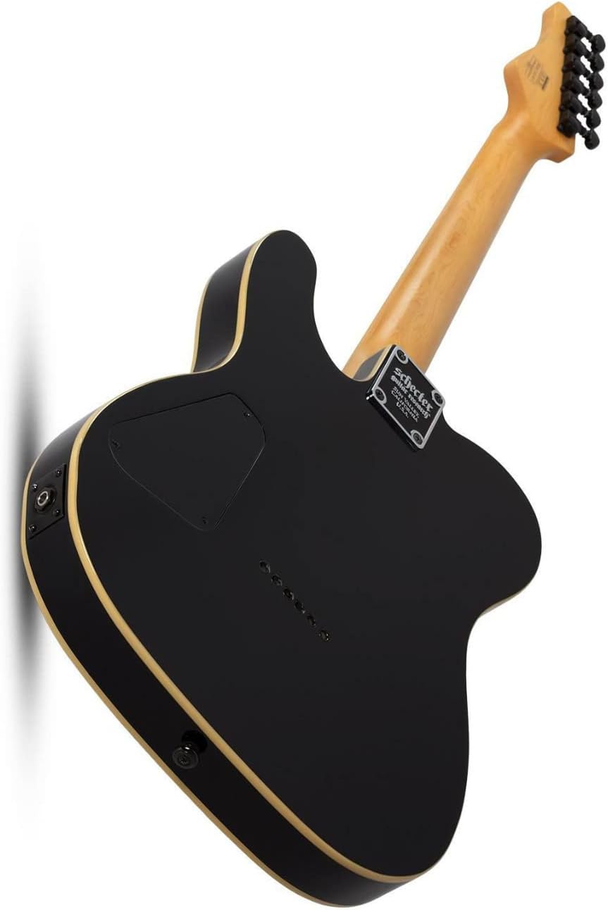 Schecter PT 6-String Electric Guitar (Right-Handed, Gloss Black) Bundle with Hard Shell Protective Carrying Case (2 Items)