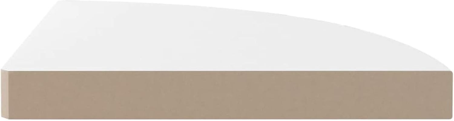 Floating Corner Shelf Wall Mount Floating Corner Shelves Set for Bedroom, Living Room, Bathroom, Kitchen 2 pcs High Gloss White 13.8