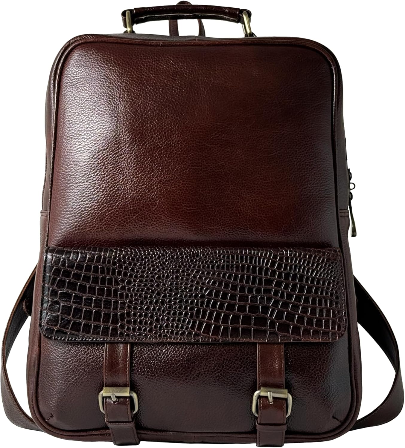 Genuine Leather Luxury Backpack Multi-functional Elegant Daypack Office Travel Leisure 15.6