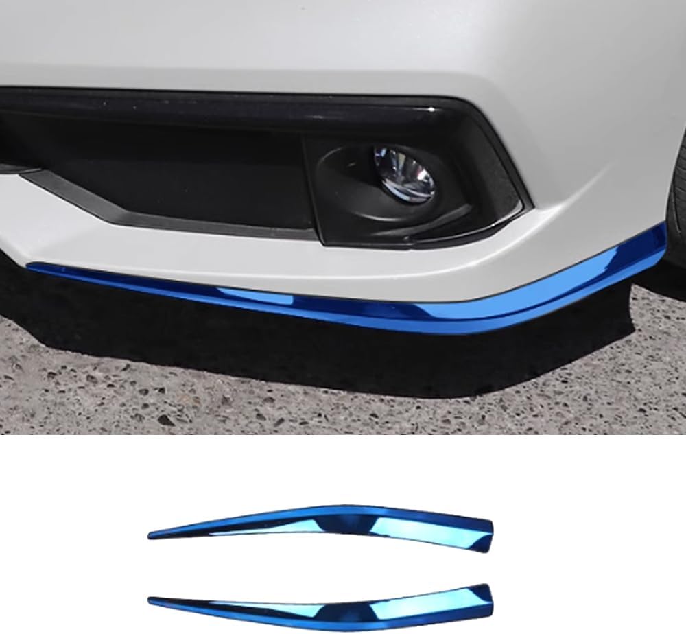 Car Accessories Front Bumper Corner Protection Cover Trims Compatible with Honda 10th Gen Civic Sedan 2019 2020 2021 (Blue Titanium) 2PCS Stainless Steel