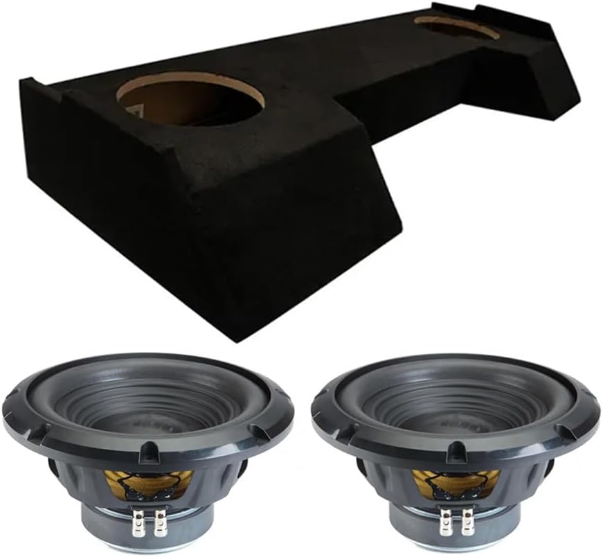 Alpine Compatible with 2019-2025 Dodge Ram Crew Cab Truck Sealed Dual Loaded Subwoofer Stereo Sub Box Enclosure Car Audio Bundle 500W RMS 4 Ohm
