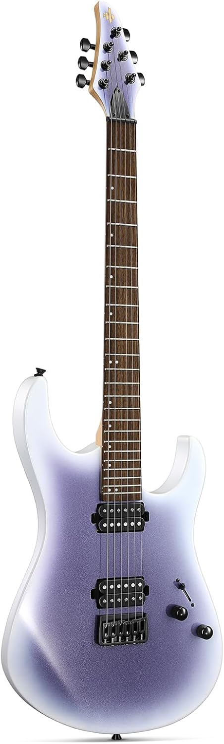 DMT-100 Solid Body Electric Guitar, 39 Inch Metal Electric Guitar, Gradient Violet and DEA-20 Electric Guitar Amp 20W