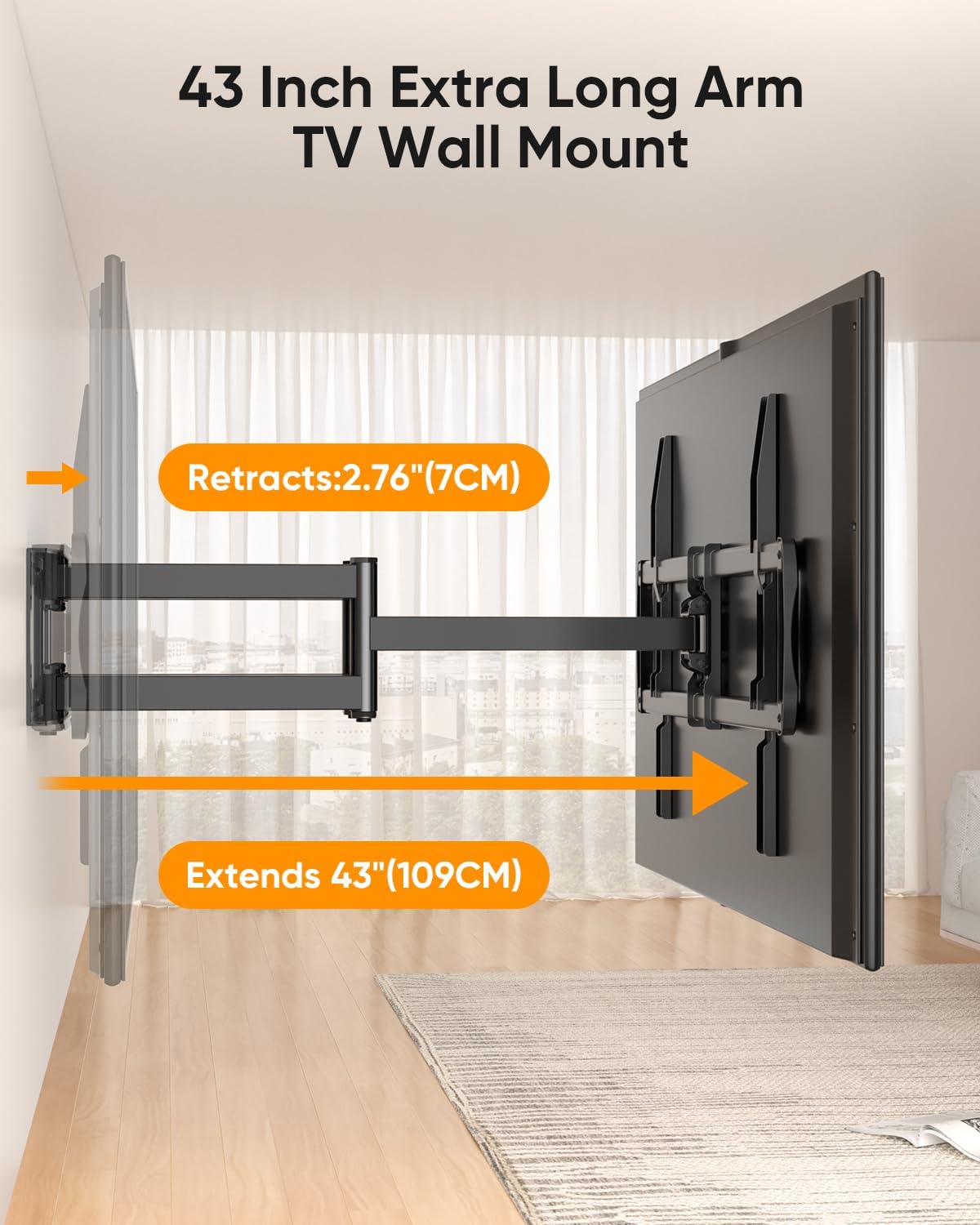 FORGING MOUNT Heavy Duty XXL Full Motion TV Wall Mount for 55-120 inch Extra Large TVs 98