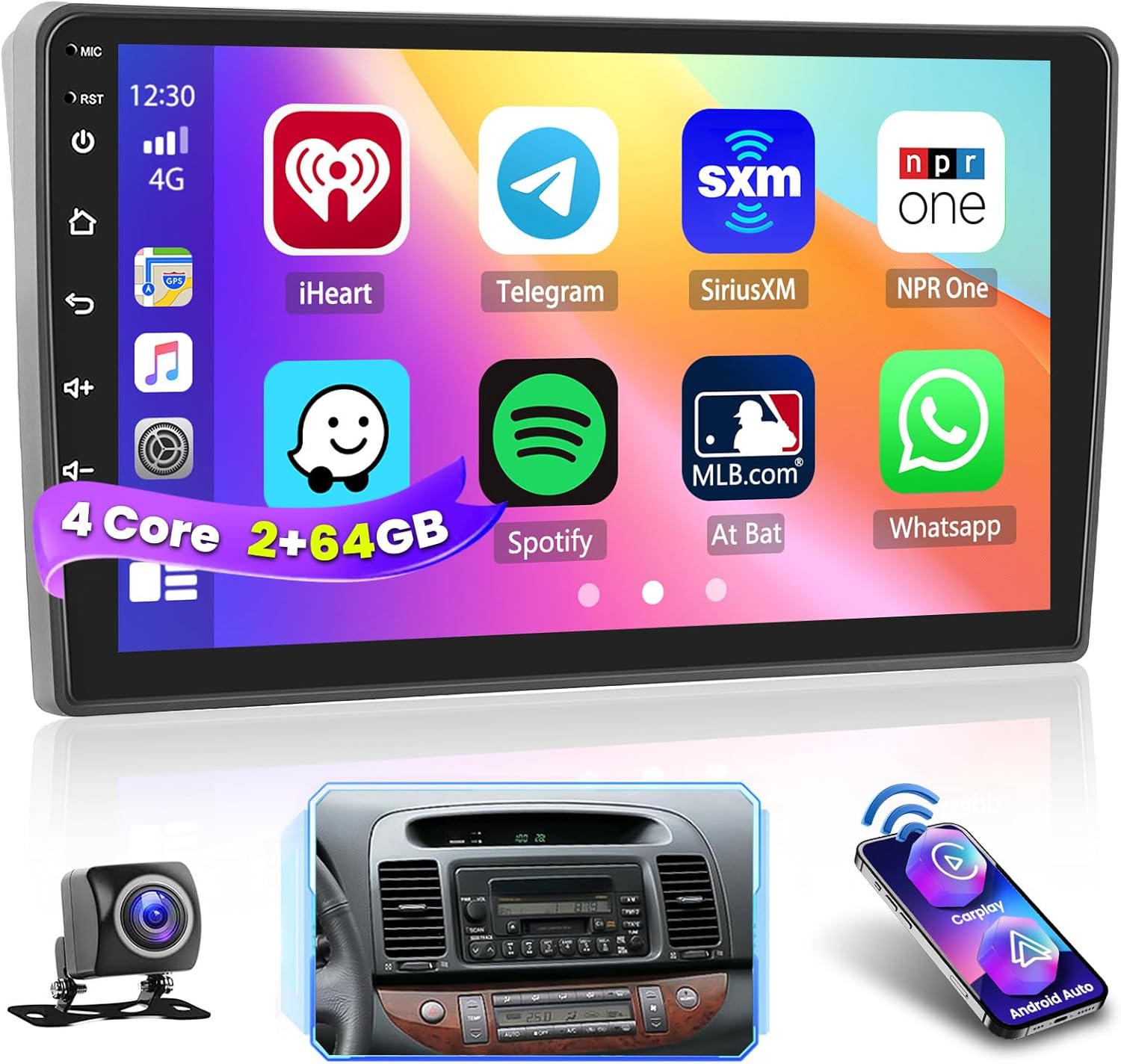 2+64G Radio for Toyota Camry 1997 1998 1999 2000 2001 2002 2003 CarPlay Stereo Android 15 Touchscreen 9