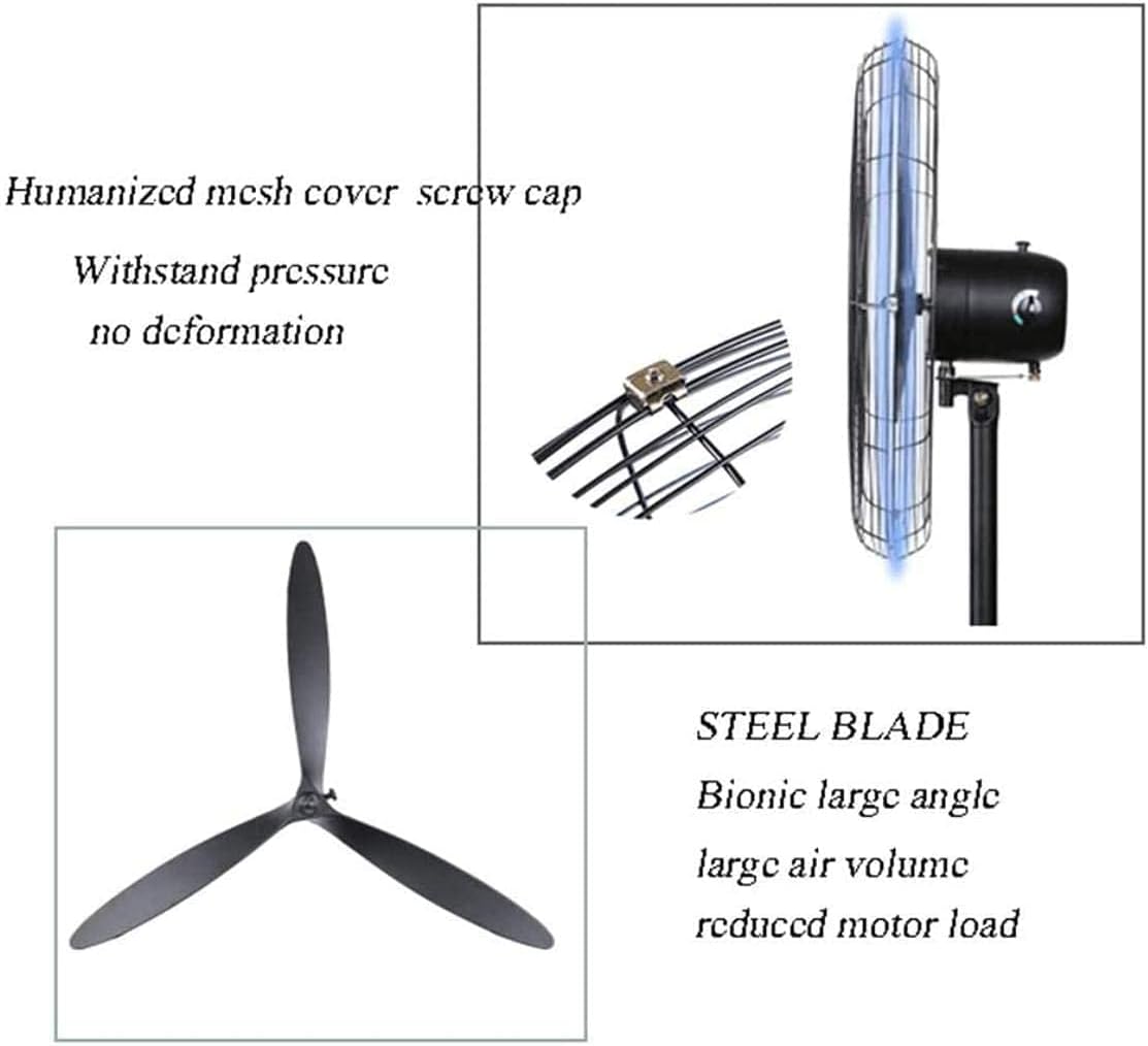 Wall Mount Oscillating Fan Industrial Wall-Mounted Fan, Adjustable in Three Gears, 130° Rotation Swing, Quiet and Energy-Saving, for Commercial Offices