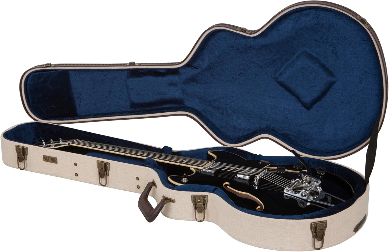 Gator Cases Journeyman Series Deluxe Wood Case for Semi-Hollow Guitars, Fits Gibson 335 (GW-JM-335)