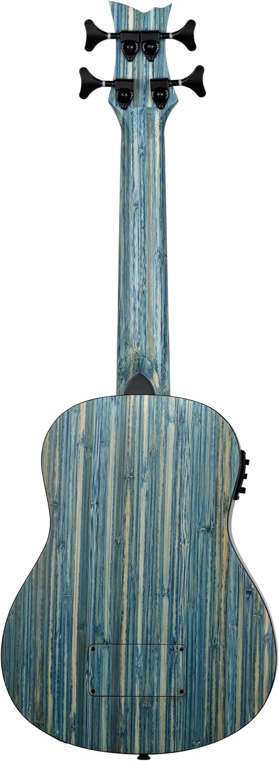 Ortega Guitars 4 String Bamboo Series All Solid Acoustic-Electric Uke-Bass w/Bag, Right-handed, Stone Washed, (RUSWB-UB)