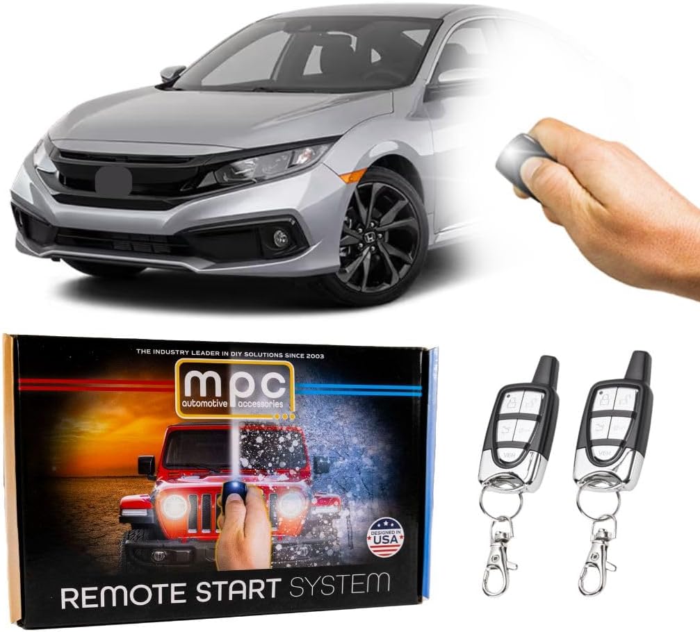MPC 5-Button Keyless Entry Remote Start Compatible with Honda Civic 2016-2021 - Key-to-Start ONLY - T-Harness - w/FlashLink Updater - Premier USA Tech Support
