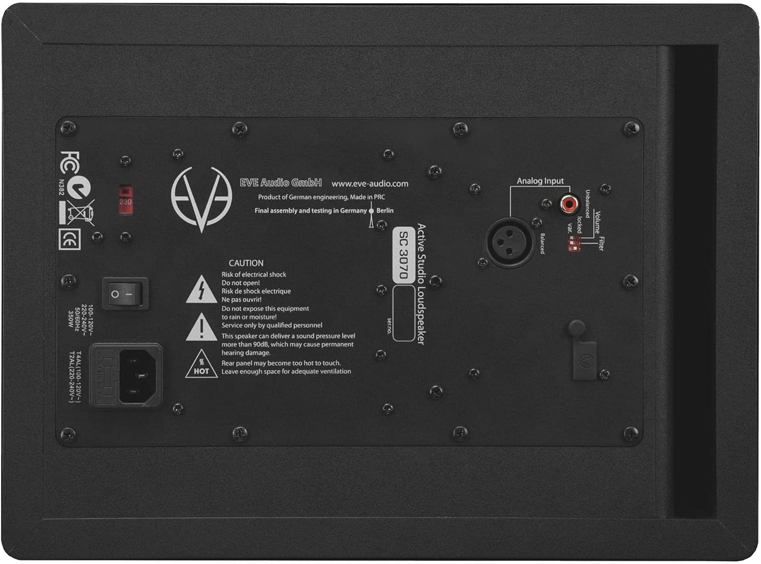 EVE Audio SC3070 Active 3-Way Midfield and Main Studio Monitor with 6.5-Inch Woofer, 35 Hz to 25 kHz Frequency Range and 110 dB Maximum Sound Pressure Level (Right)