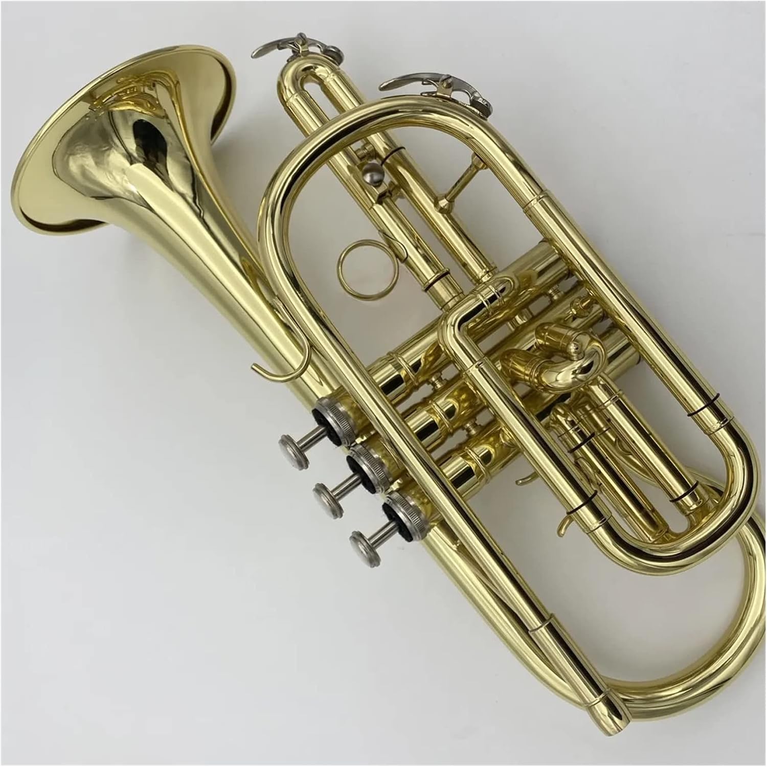 Golden B-Key Professional Cornet Imported Brass Gold-Plated Trumpet Horn Playing Instrument Beginner Trumpet