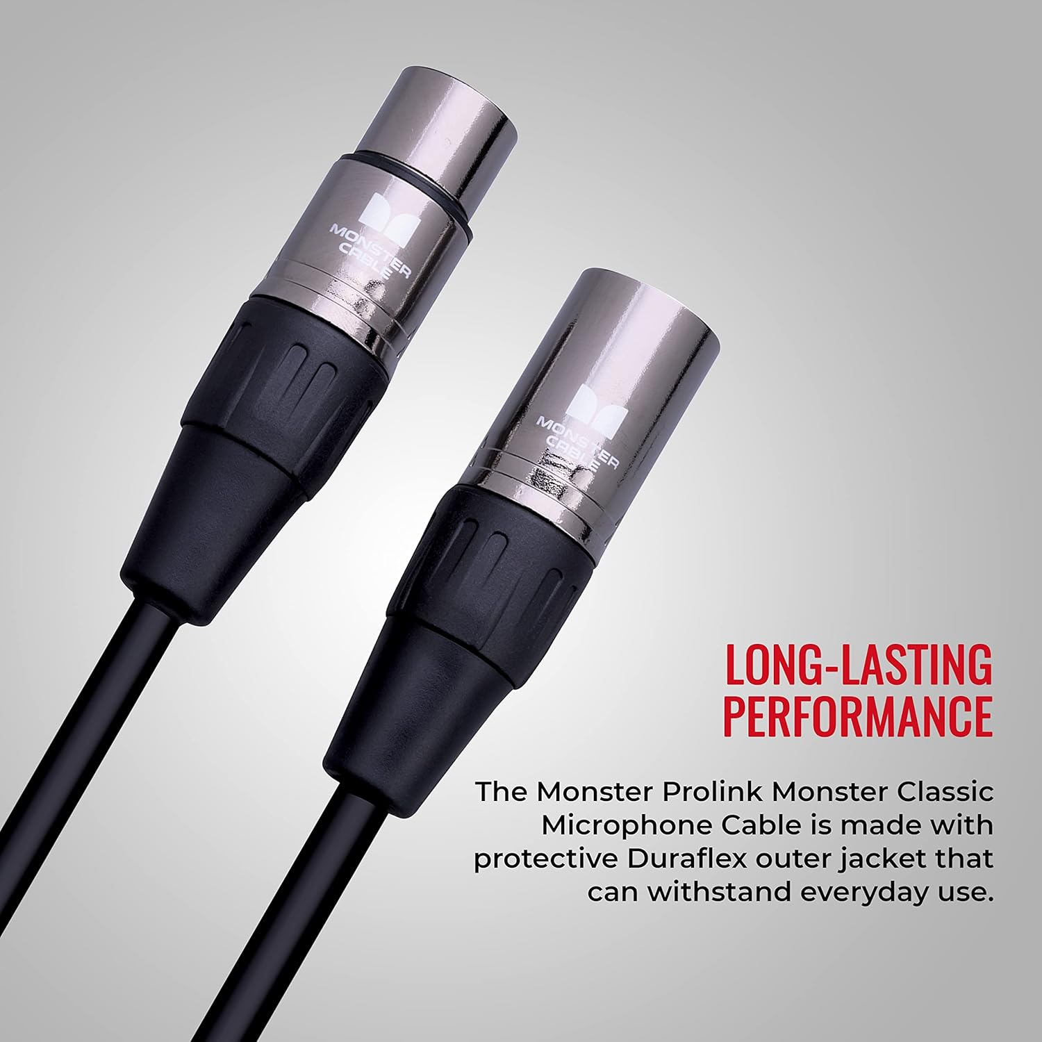 Monster Prolink Classic Microphone Cable, 50 Feet – Silver Contact Connectors, MultiTwist Construction, 95% Copper Braided Shield, Professional Mic Cable