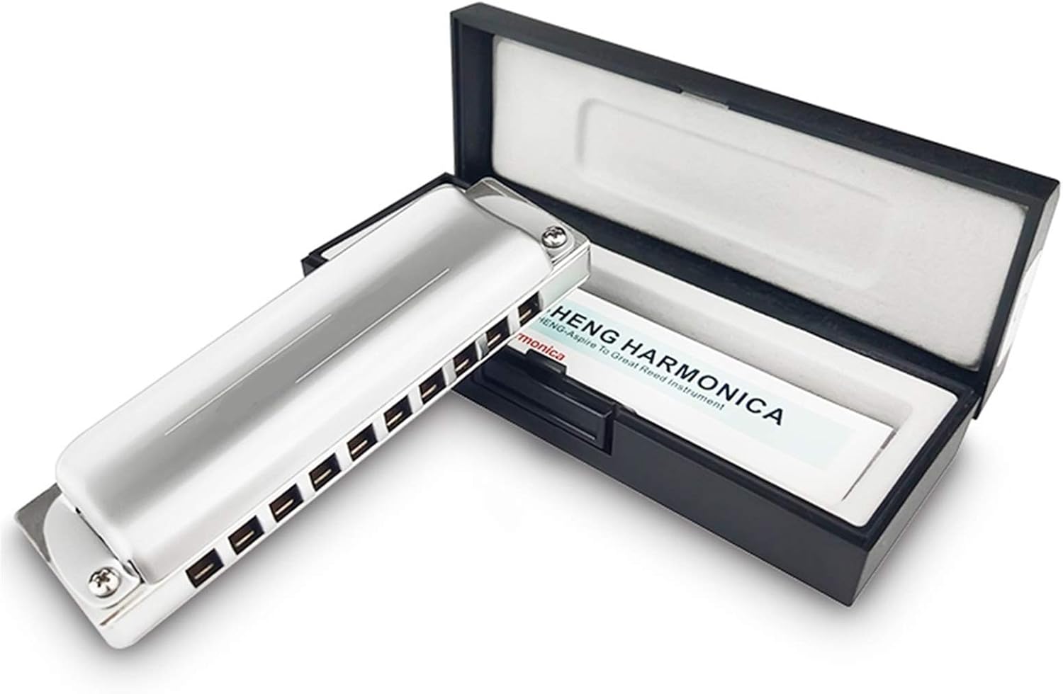 Harmonica 10 Holes Diatonic Harmonica Folk Blues Harp Mouth Organ Key C Professional Musical Instruments (Color : Key of EB)