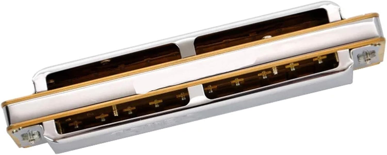 Harmonica Harmonica 10 Holes Diatonic Blues Harp Brass Reeds Mouth Organ Key C Metal Comb Musical Instruments Silver (Color : Key Bb)