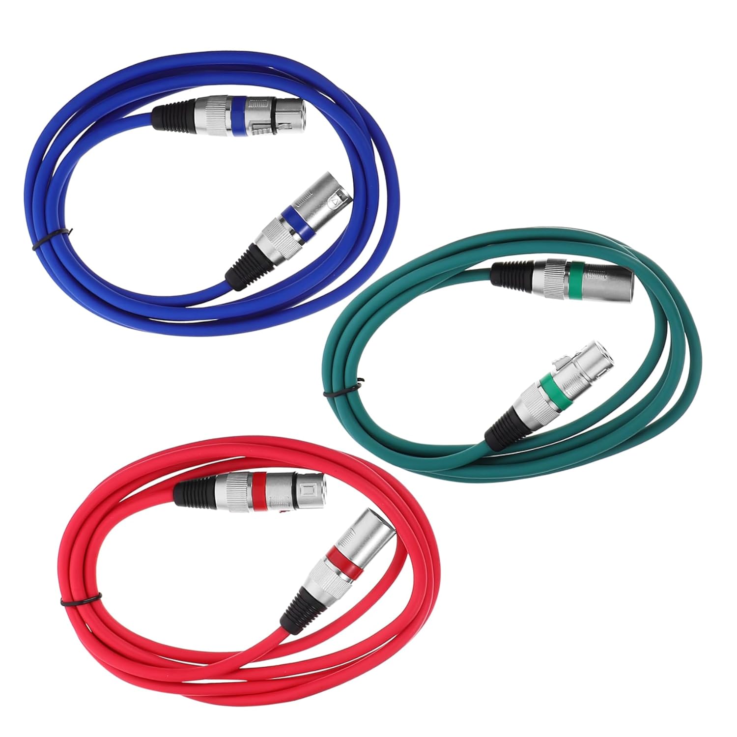 ERINGOGO 12pcs XLR Male to Female Microphone Cable Red and Green Audio Cord for Professional Sound Reproduction and Versatile Use