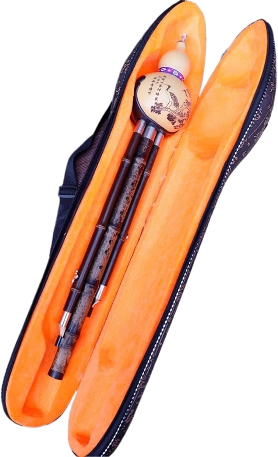 Hulusi flute, Hulusi Large B Flat Key C Major D Major Key Small Position Easy-press Hole Bass Instrument With Box Pendant(C Key)