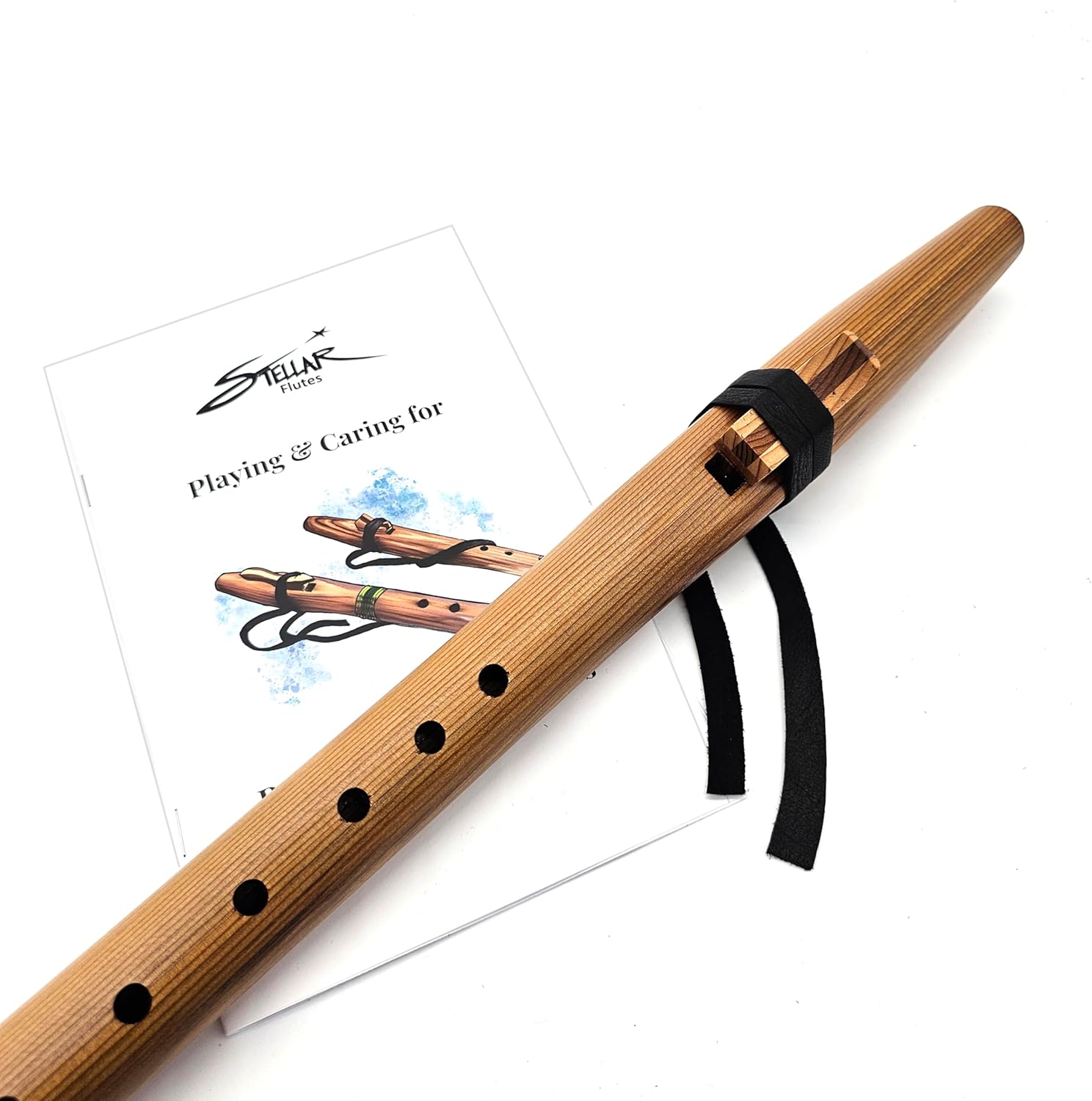 Beginner Native American Style A Flute Package for Small Hands with Book (Bag Not Included) by Stellar Flutes
