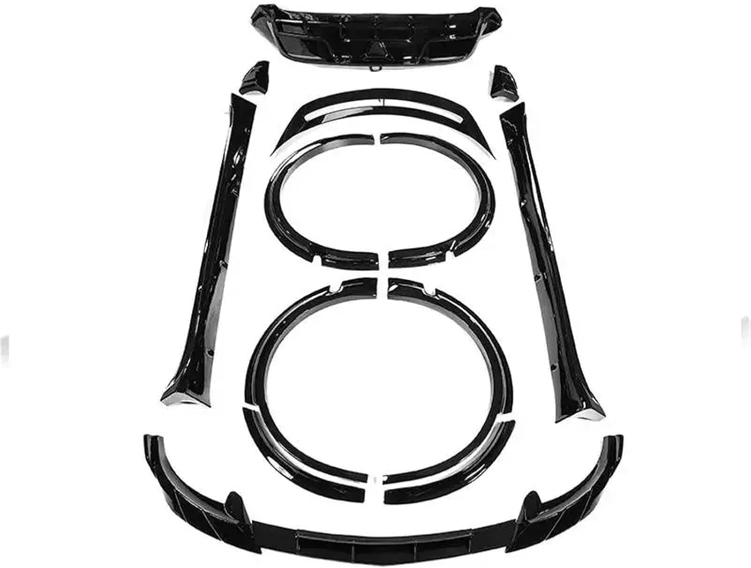 Car Modification Tail Wing Gloss Black Front Shovel Rear Lip Side Skirts Wheel Eyebrows Surround Body Kits Compatible for Tesla Model Y