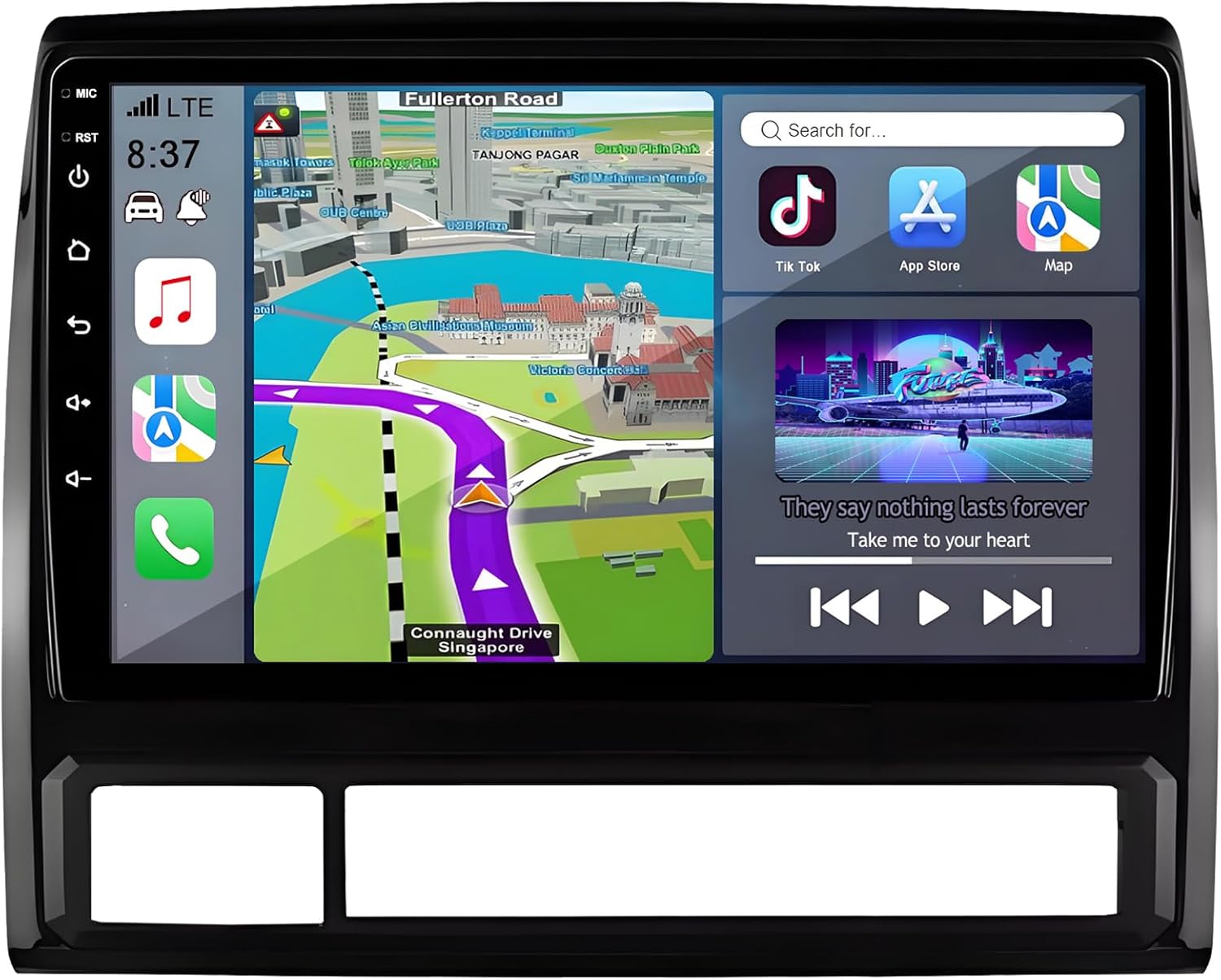 Car Stereo for Toyota Tacoma 2005-2015: 9 inch Touch Screen Radio Replacement with Wireless CarPlay Android Auto - 4GB+64GB Upgrade Android 14 Head Unit GPS Navigation Bluetooth