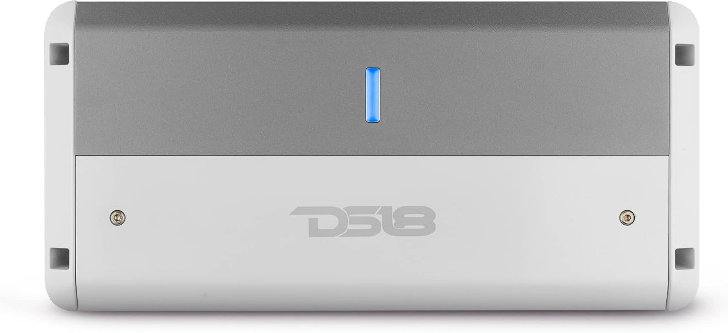 DS18 NXL-M4 Marine Amplifier Full Range 4-Channel Class D Digital IPX5 Marine Grade Amp 1800W Total Peak - Weatherproof Amp - Great for Boats, Motorsports, Motorcycles, and All Elements Applications