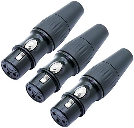 Davitu Electrical Equipments Supplies - 100pcs/lot 3 Pin XLR Plug Jack Male/Female 3 Pole XLR Socket Microphone MIC Cable Wire Connector Black Color s - (Color: Mix(50Male 50Female))