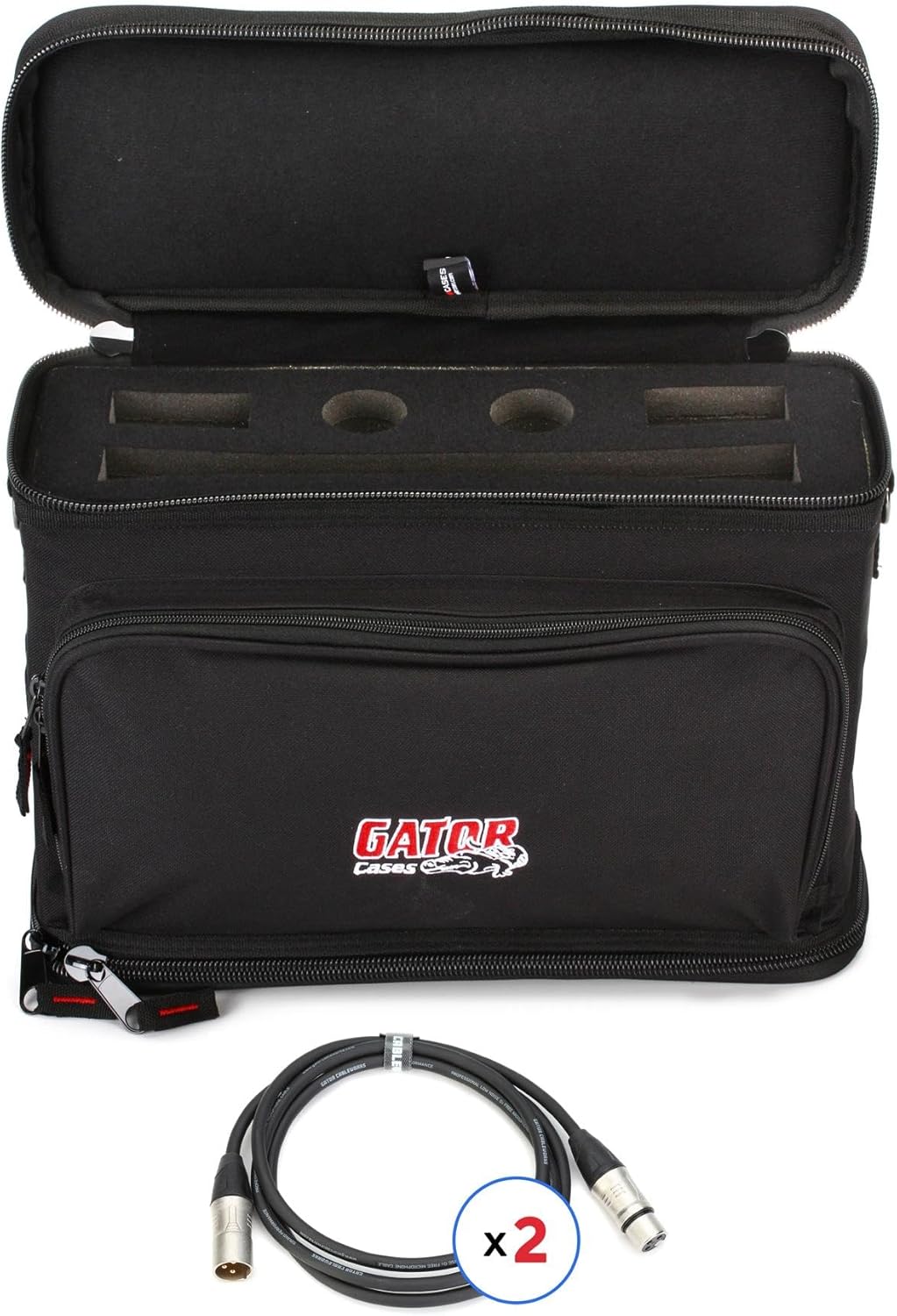 Gator GM-DUALW Dual Wireless System Bag with XLR Cables