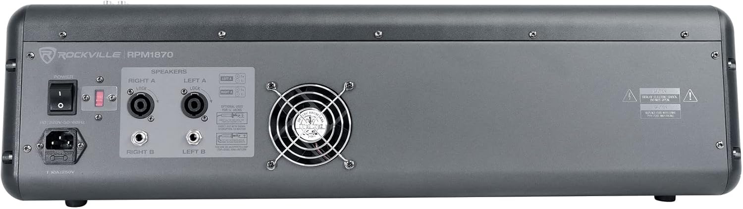 Rockville RPM1870 6000W Powered Mixer 18-Channel, USB/Bluetooth, 18 XDR2 Mic Preamps, 24-Bit Effects, Dual 7-Band EQ, for Live Sound and Events