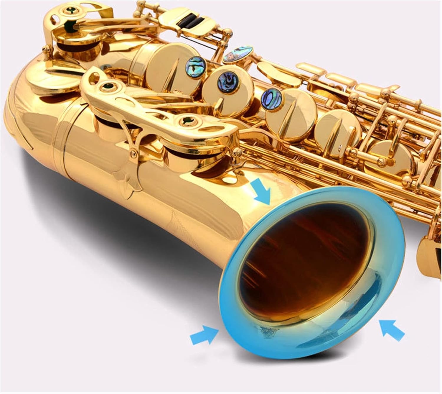 Saxophone Straight Double Button Muscle Abalone Button Alto E Flat Saxophone Children Adult Entry Beginner Exam Key Type Woodwind Instrument