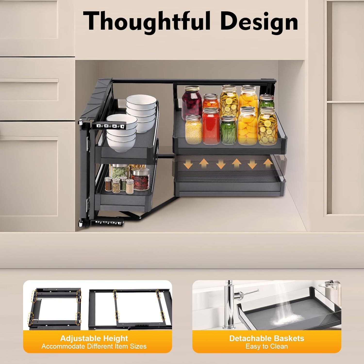 Blind Corner Cabinet Pull Out Organizer, 14