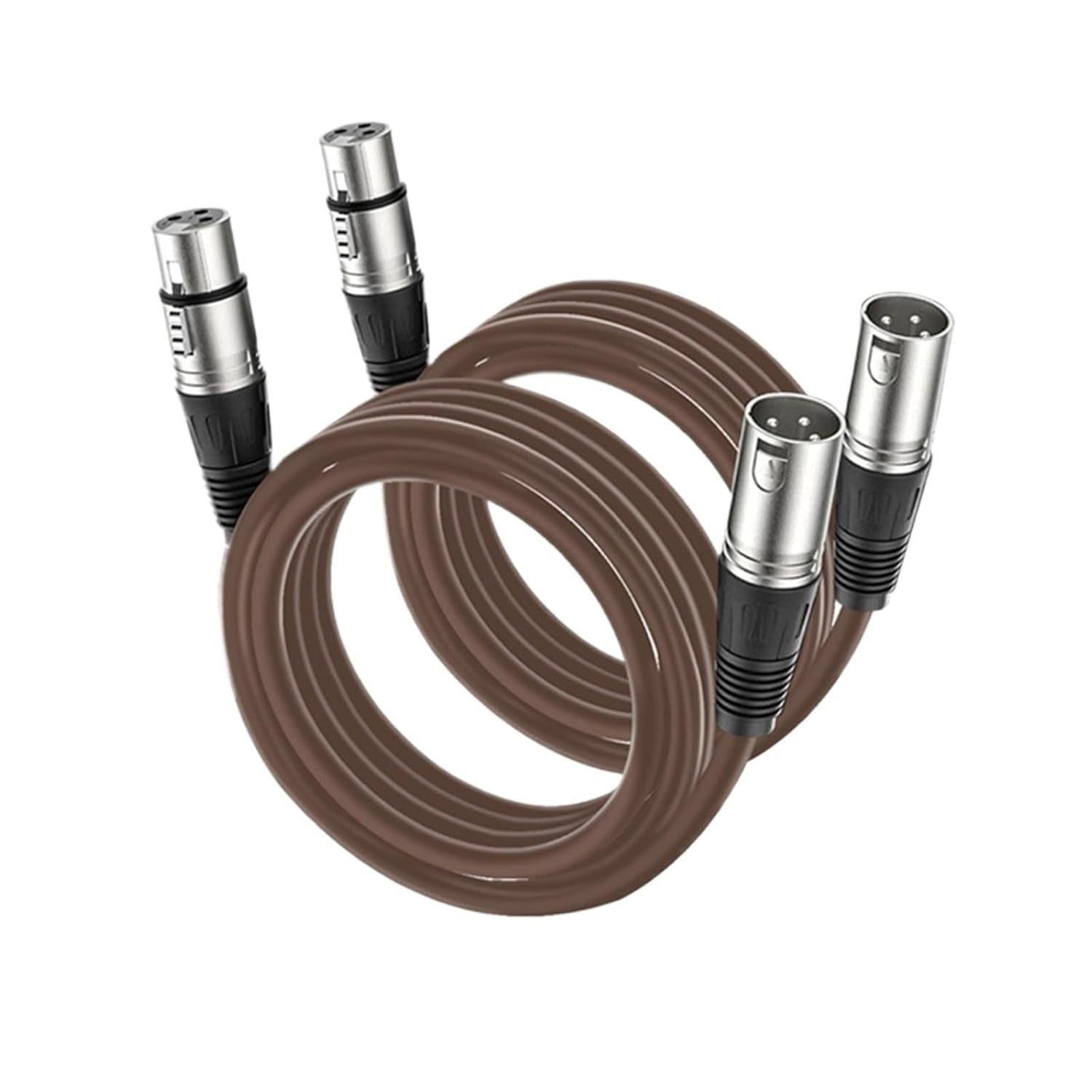 Mic Cord 3-Pin XLR Male to Female Microphone AMP Cable for Speaker PA System Podcast Audio Mixer Studio Monitors Audio Recording(Brown-Pack of 2,10m)