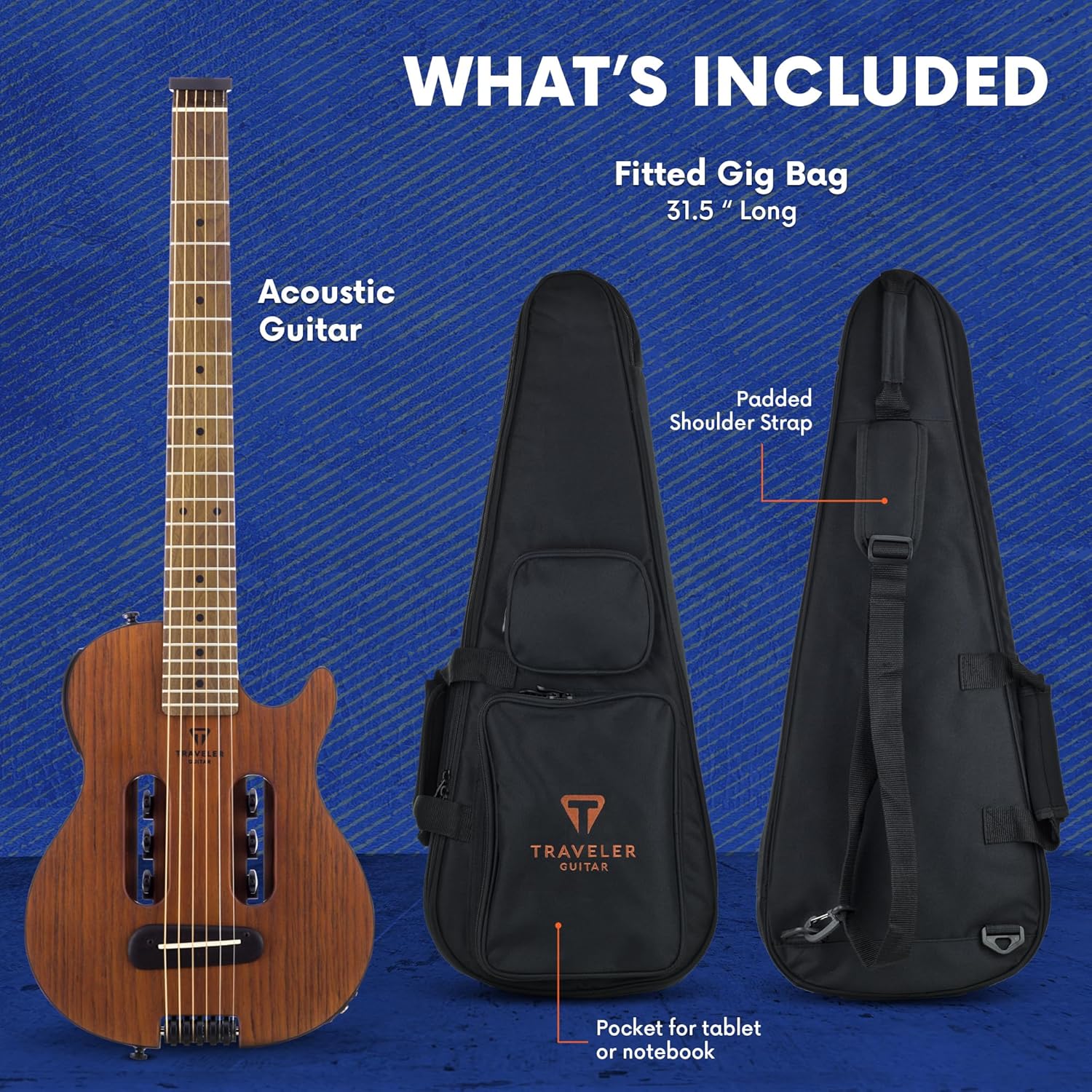 Traveler Guitar Escape Mark III Mahogany Acoustic Guitar | Portable Acoustic with Built-in Headphone Amp | Full 25.5