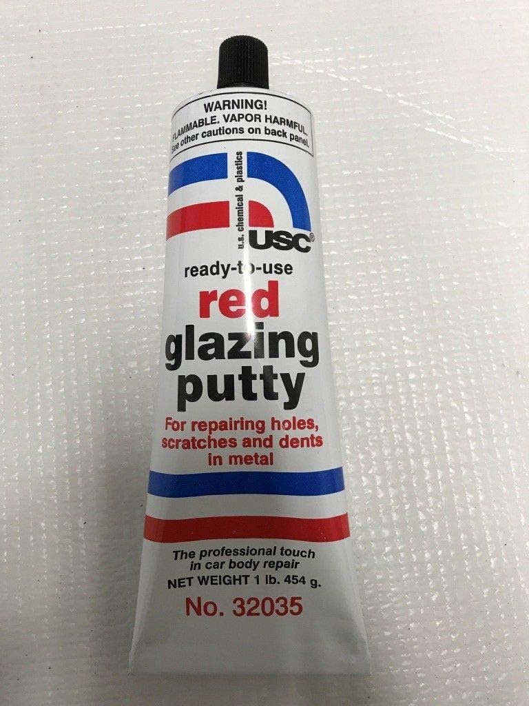 12 X Red Glazing Putty 1 lb.Tube USC Chemical & Plastics 32035 Auto Body fillers