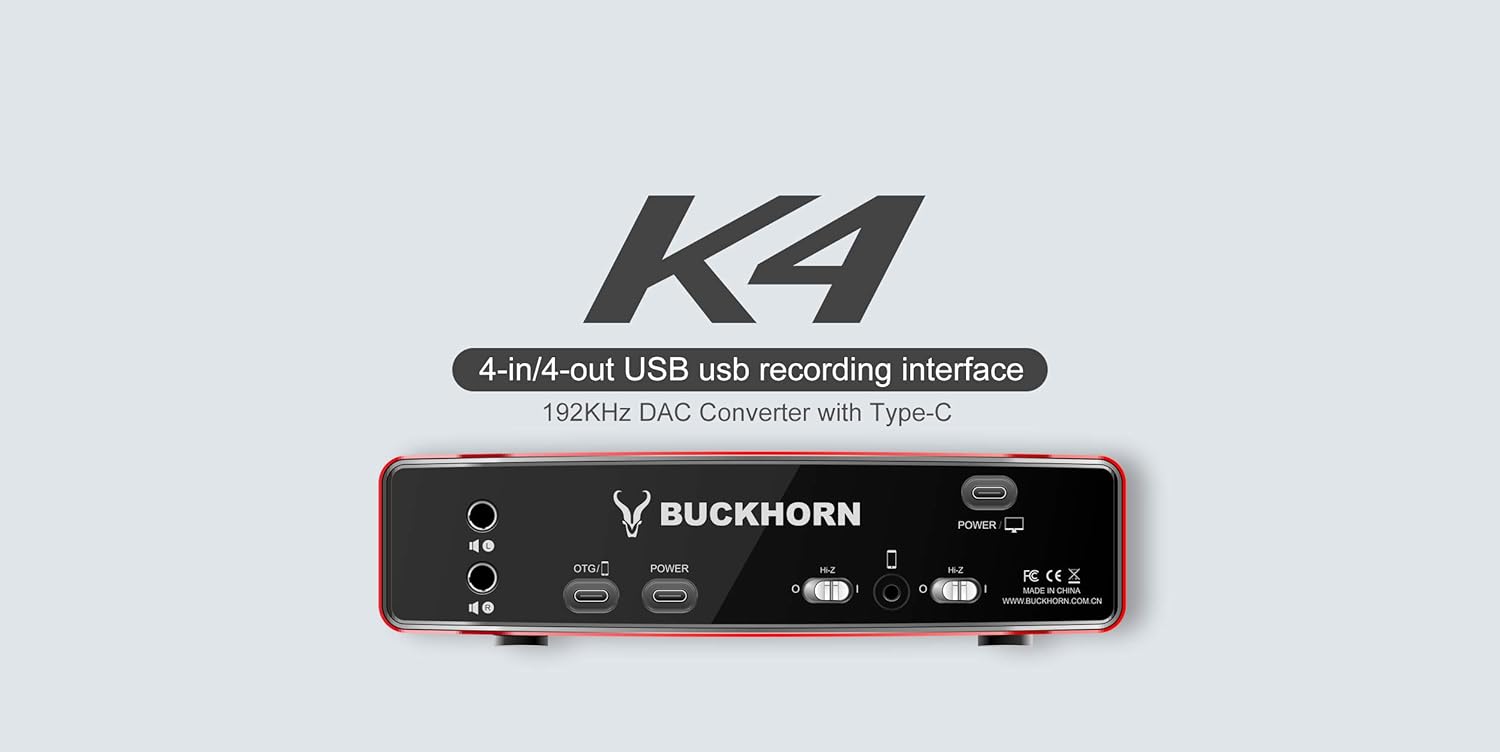 K4 audio interface with smart device compatibility suitable for live streaming