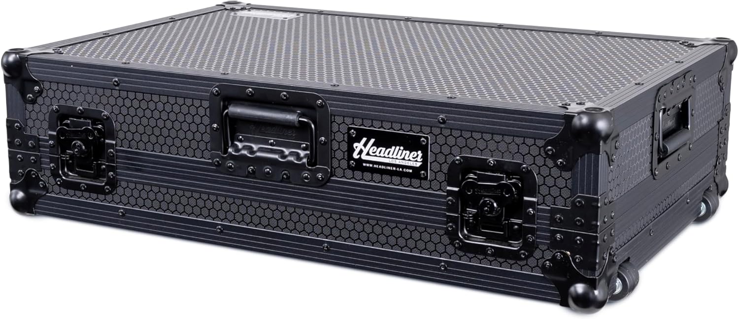 Headliner Pitch Black Low Profile Flight Case Compatible with Pioneer XDJ-RX3 with Wheels