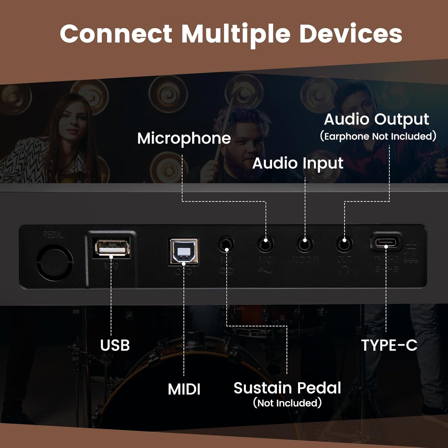 Costzon 88-Key Folding Piano Keyboard, Full-Size Semi-Weighted Electric Piano Digital Piano w/MIDI, Microphone, Music Stand & Carrying Bag, Portable Keyboard Piano for Beginners Teens Adults (Black)