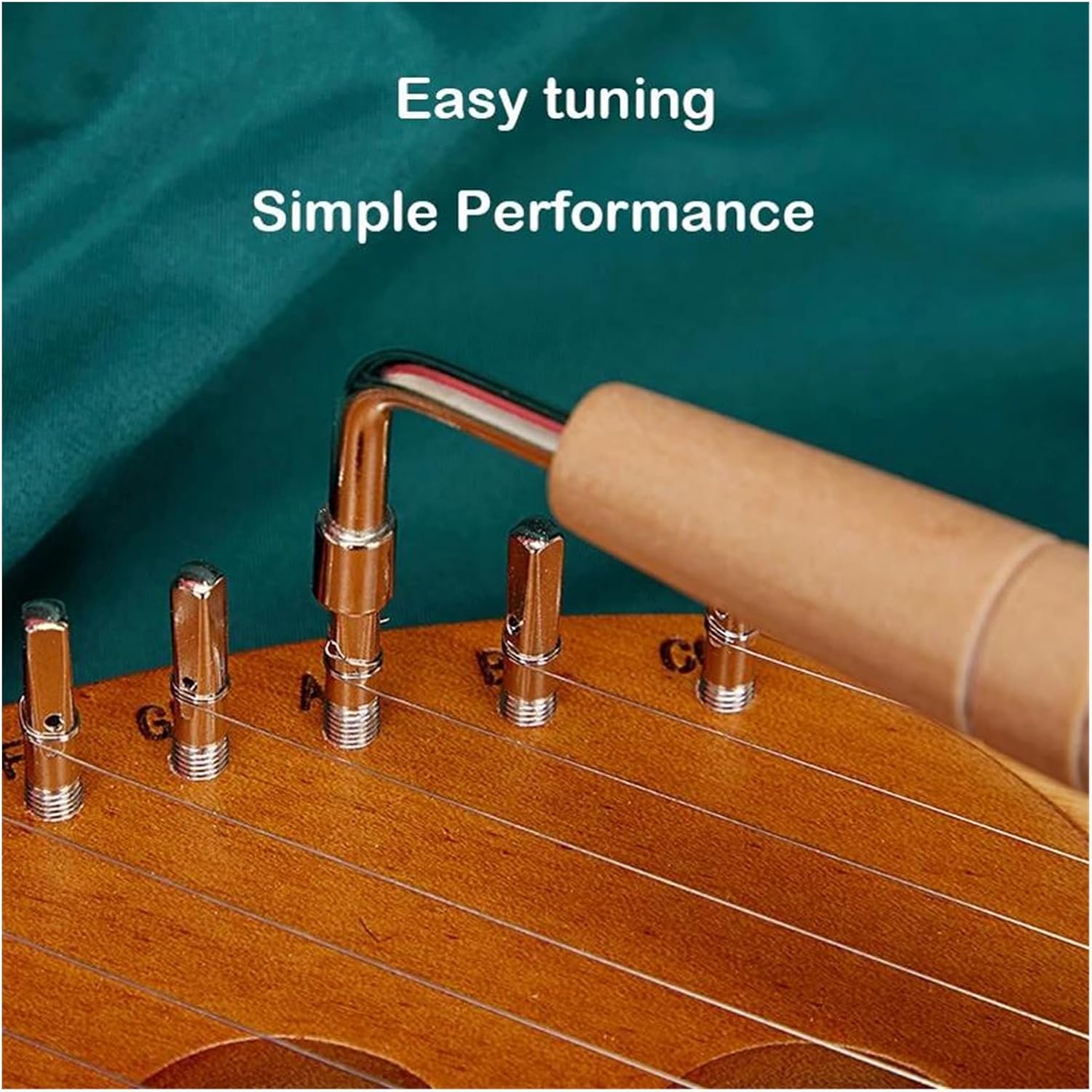 Lyre Harp Set 19 String Half Key Lyre Harp Mahogany Solid Wood Veneer Harp Musical Instrument(19 String)