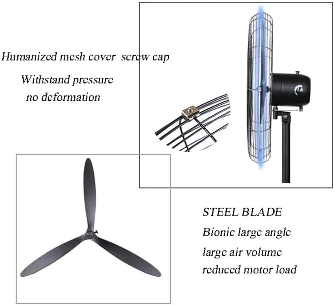 Oscillating Wall Mounted Fan Industrial Wall-Mounted Fan,High Velocity Oscillating Metal Wall Mount Fan90 Degree Oscillation 3 Speed Settings