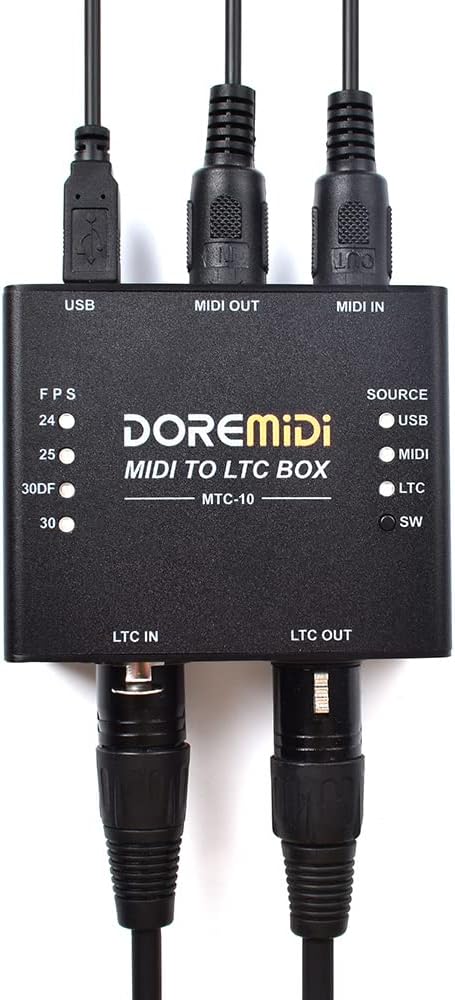 MIDI To LTC Box Is MIDI Time Code and SMPTE LTC Time Code Conversion Device Designed Synchronize Time of MIDI Audio and Lighting