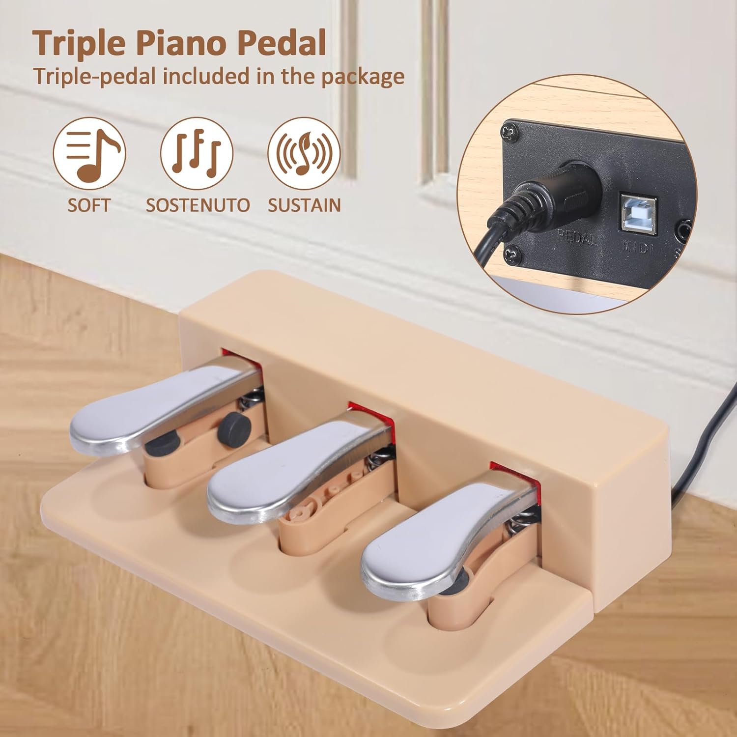 88 Key Digital Piano Keyboard,88 Key Full Size Weighted Hammer Action Electric Keyboard Piano with 200 Rhythms,200 Tones, Piano Keyboard with Stand, TriplePedal,Headphone, Carrying Bag