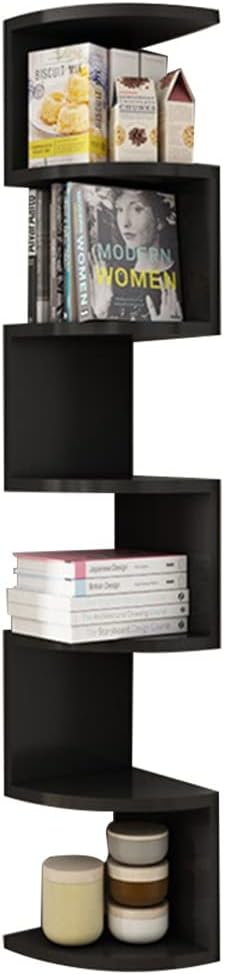 Corner Shelf, 3-7 Tier Floating for Wall, Easy-to-Assemble Wall Mount Corner for Bedrooms and Living Rooms, Blcak Finish,Black-20 * 130.5cm