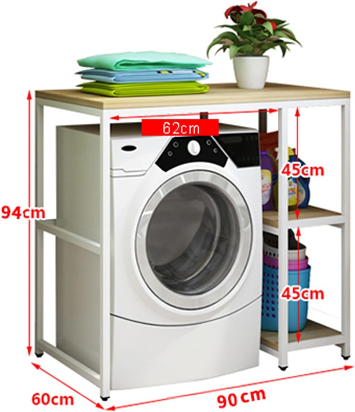Freestanding Washing Machine Storage Rack, Independent Laundry Rack, Multifunctional Drum Washing Machine Cabinet (C)